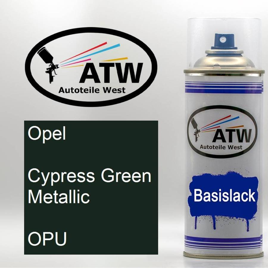 Opel, Cypress Green Metallic, OPU: 400ml Sprühdose, von ATW Autoteile West.